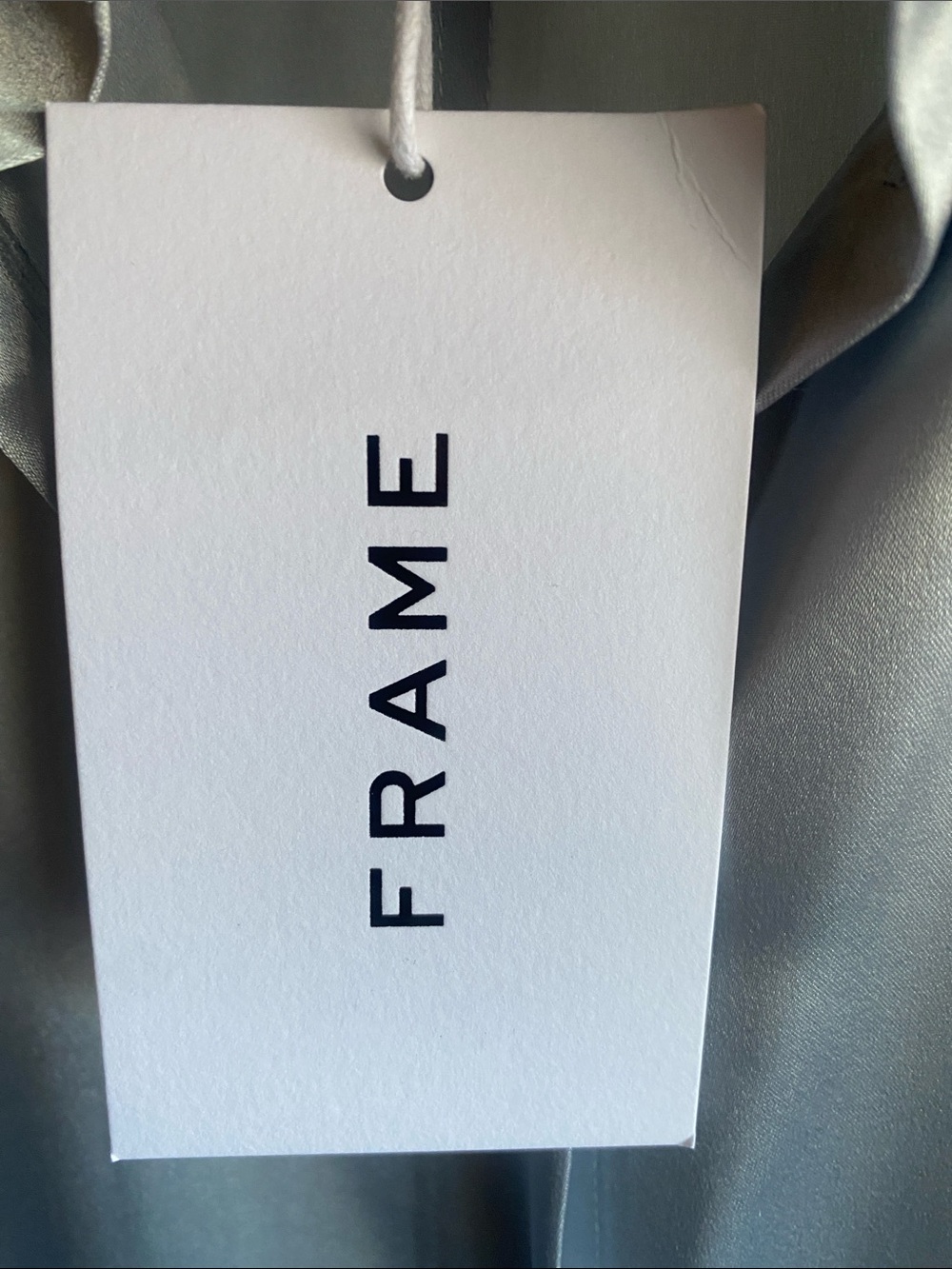 Frame The Standard Women's Stretch Silk French Cuff Button-Up Blue Blouse NWT - Picture 10 of 14